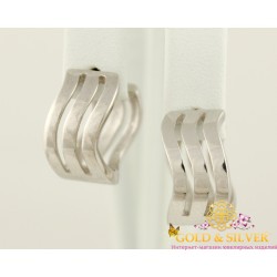 Серебряные женские серьги без камней 2809к